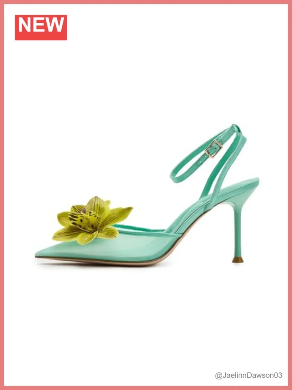 3D Floral Embellished High Heel Stiletto Pointed Toe Pump
